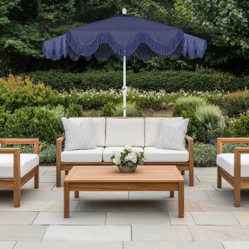Collins 9 ft. Classic Cottage Tassel Market Patio Umbrella